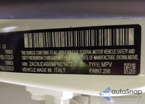 2021 Jeep Renegade Upland 4X4 из США, поврежденный, VIN ZACNJDAB8MPM21472